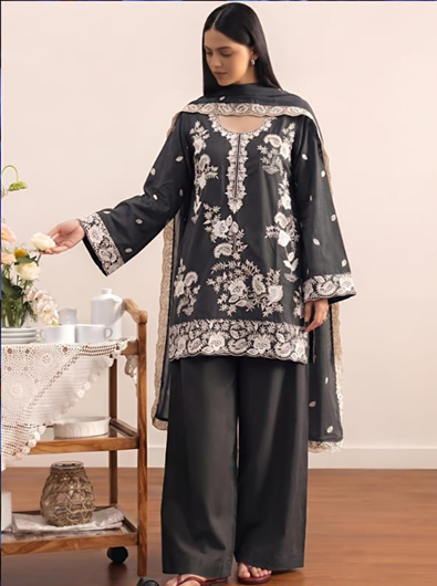 moonlit charcoal signature farshi modest co ord set
