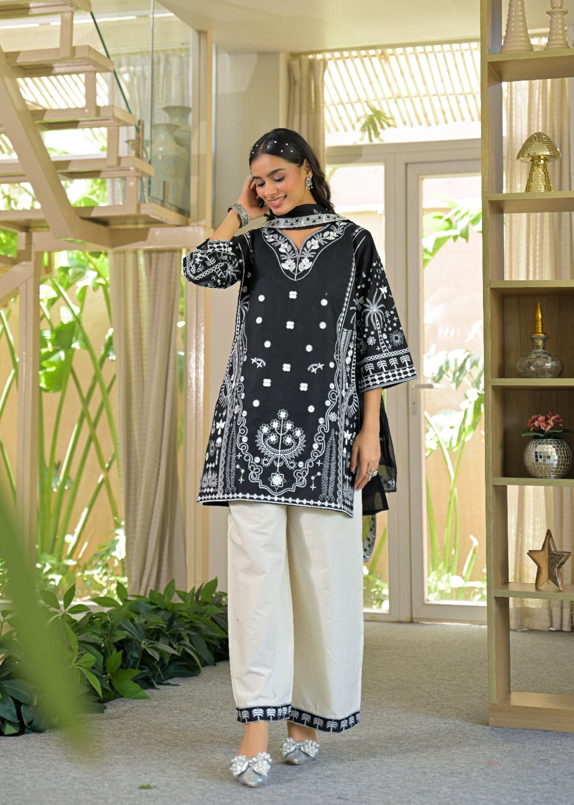 elegant modest cotton outfit india