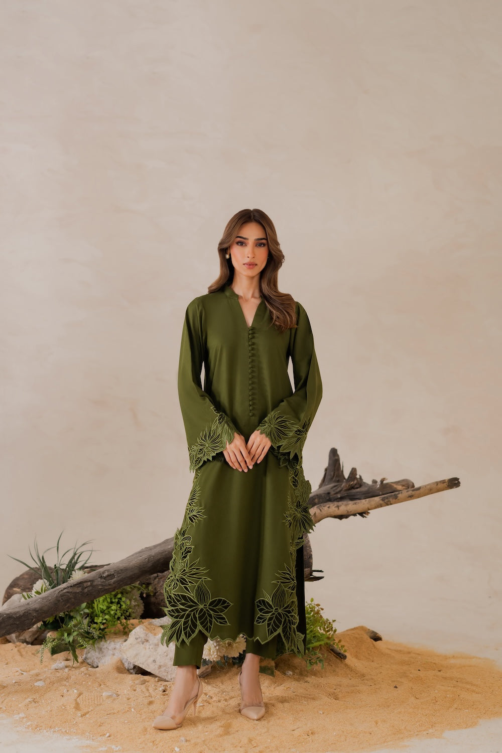 elegant olive kurta set everyday wear women