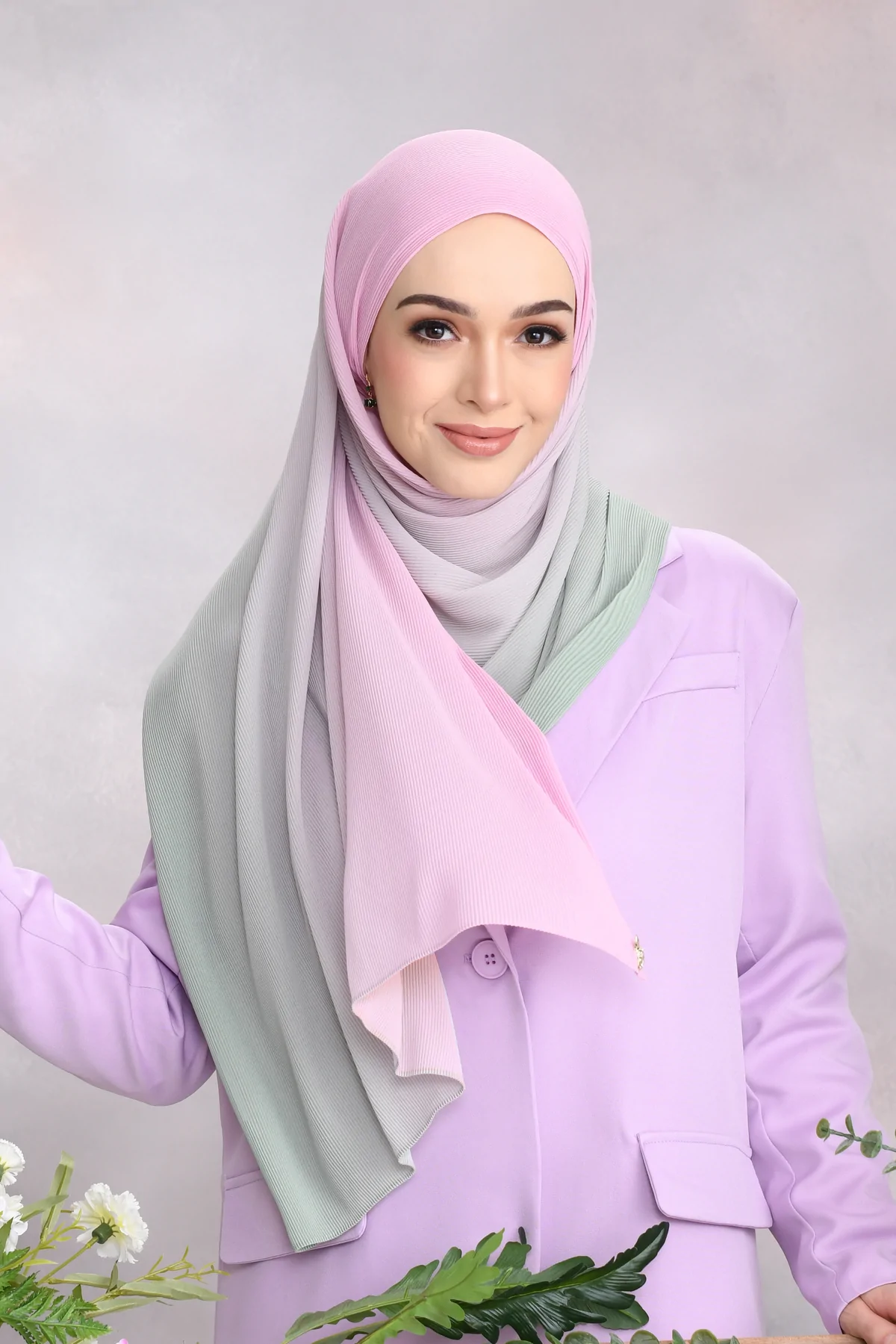 premium modest hijab pastel tones