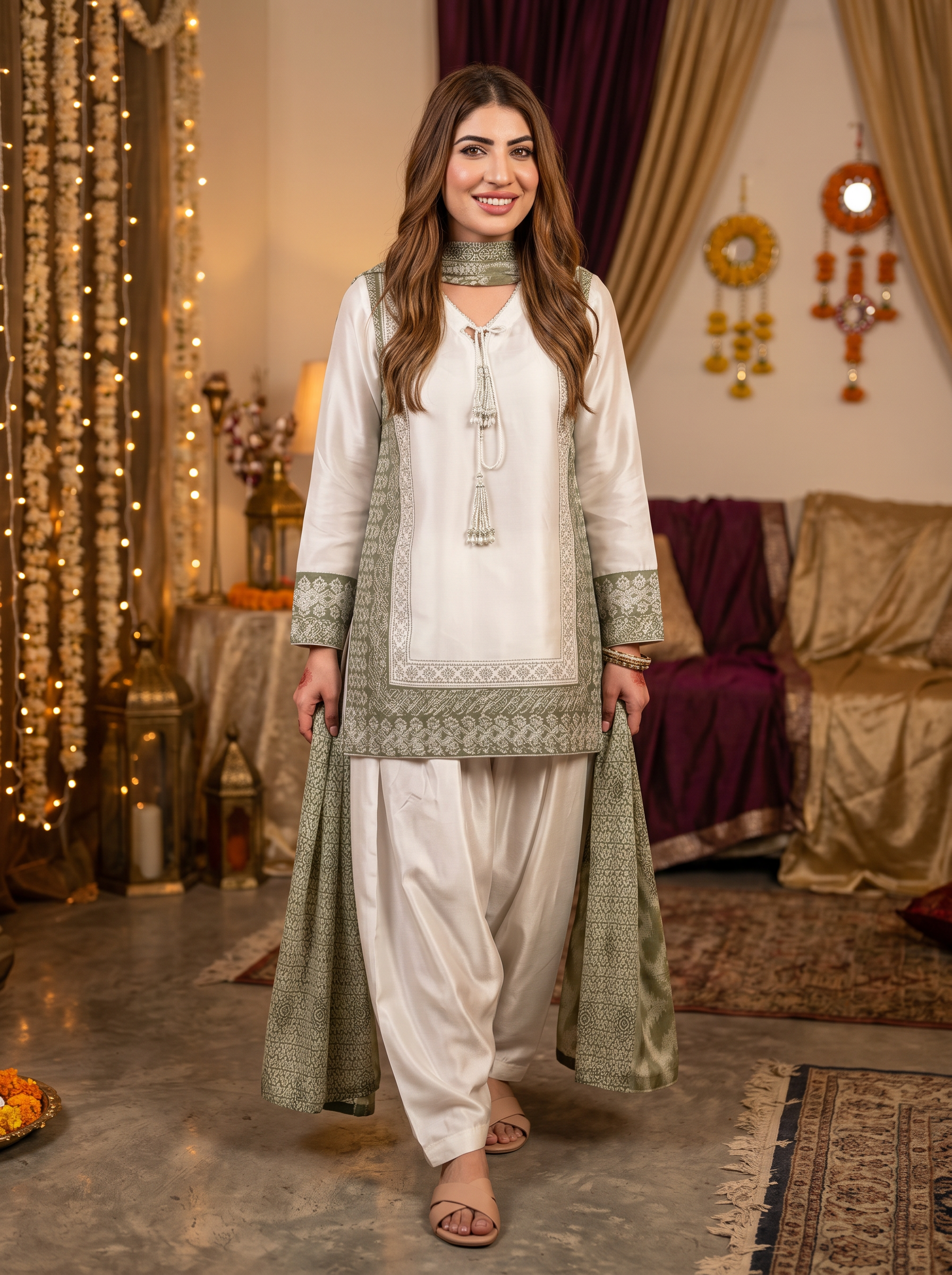 luxury silk modest co ord set women