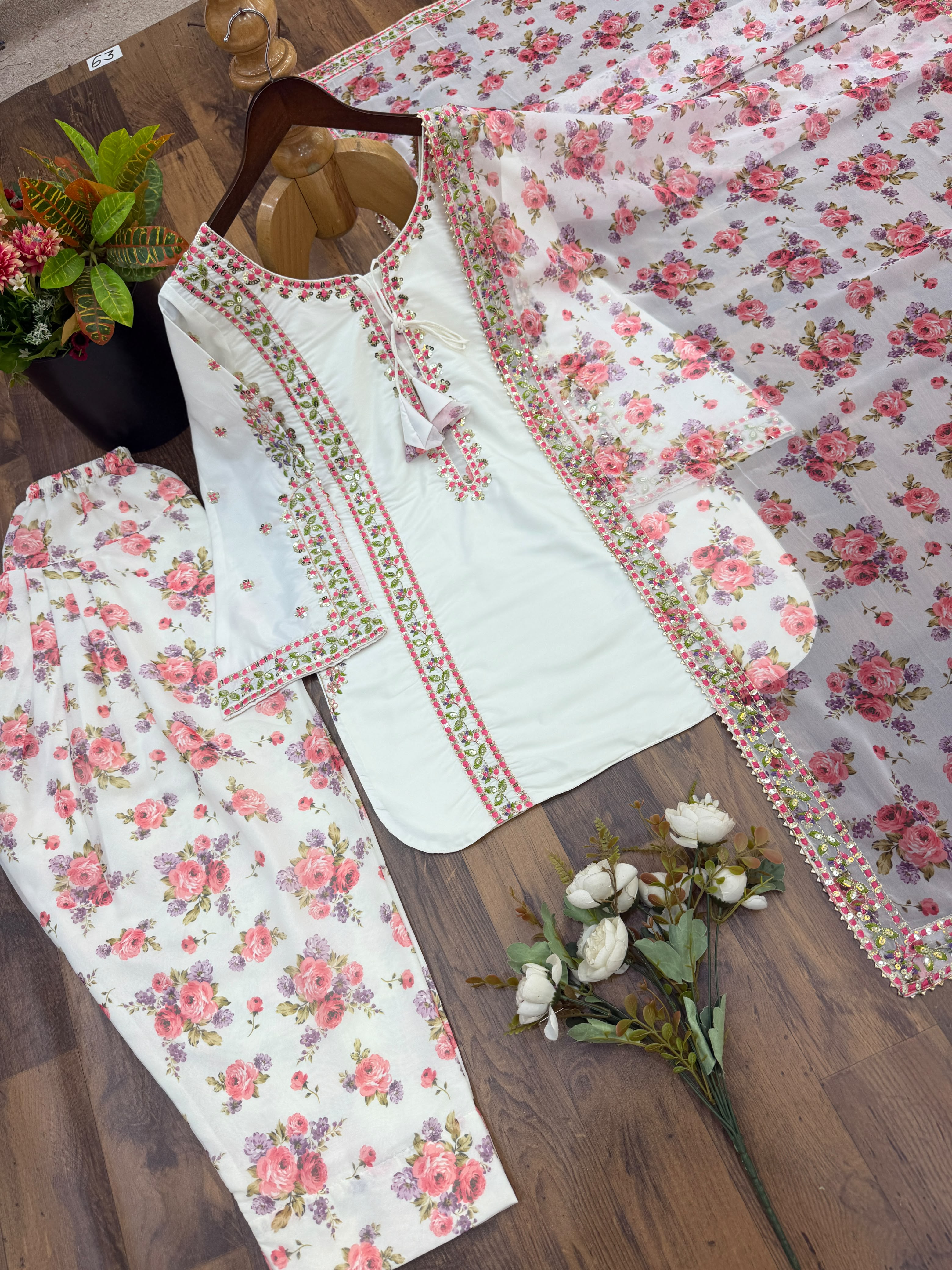 floral embroidered modest outfit