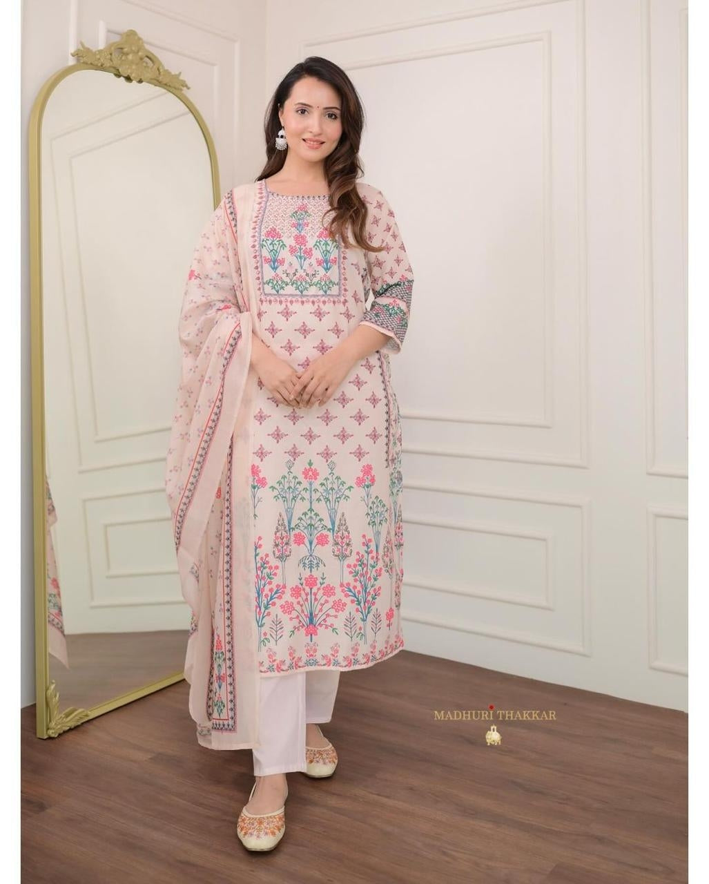 elegant floral modest wear india