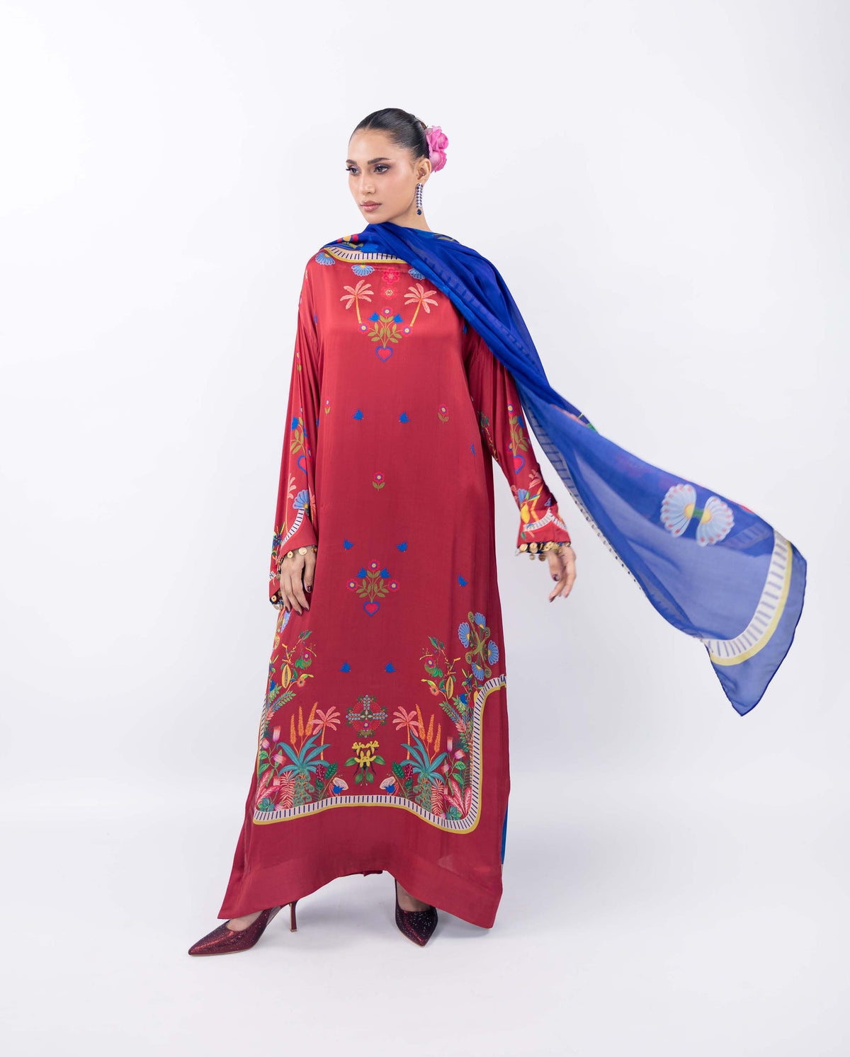 Rouge Fable Atelier Modest Co-Ord Set with Scarf | Mint Silk