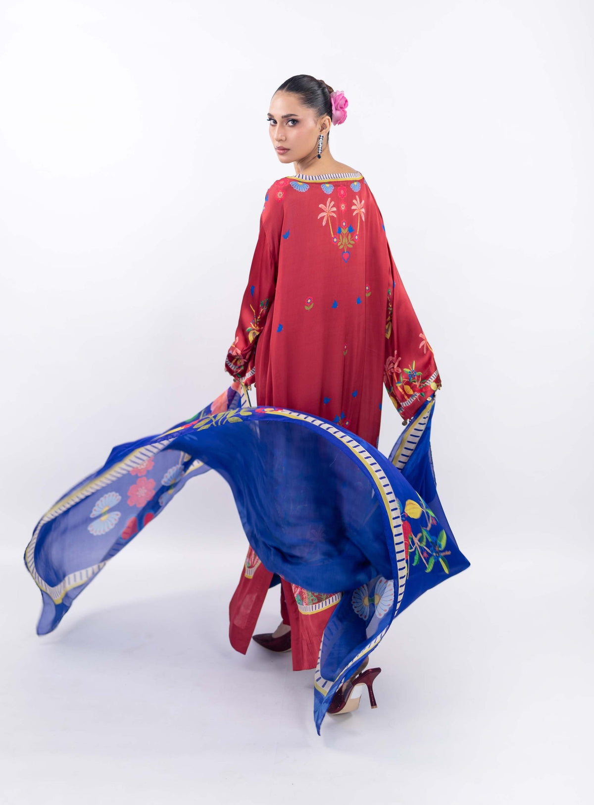 Rouge Fable Atelier Modest Co-Ord Set with Scarf | Mint Silk