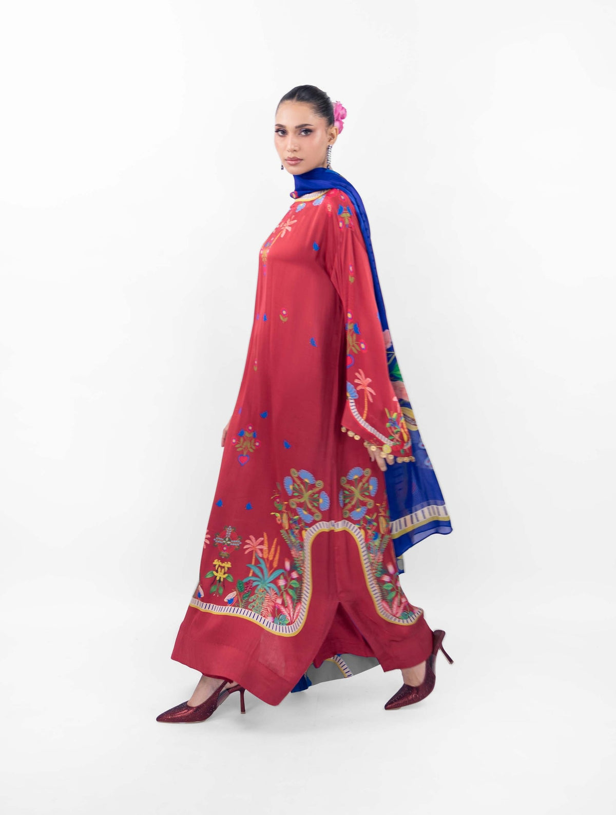 Rouge Fable Atelier Modest Co-Ord Set with Scarf | Mint Silk