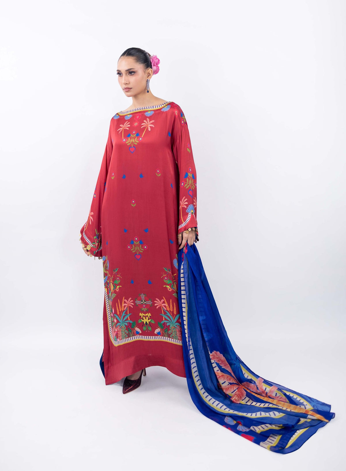 Rouge Fable Atelier Modest Co-Ord Set with Scarf | Mint Silk