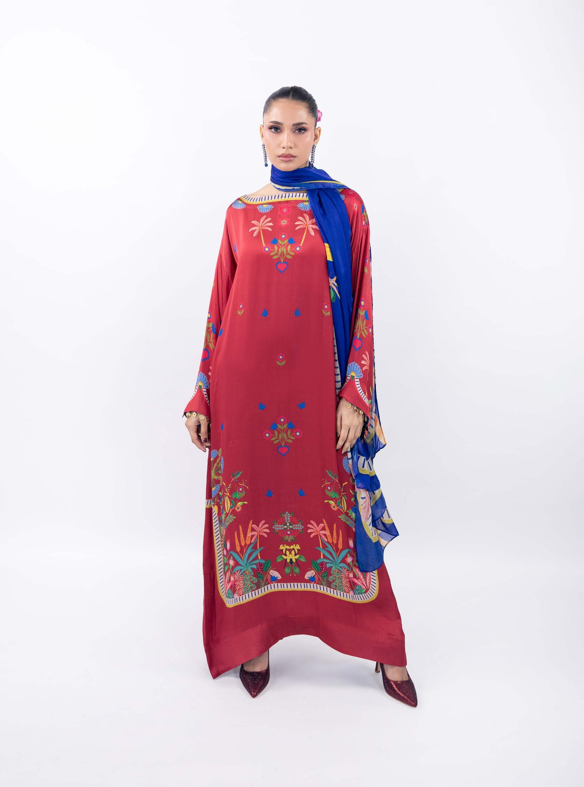 Rouge Fable Atelier Modest Co-Ord Set with Scarf | Mint Silk