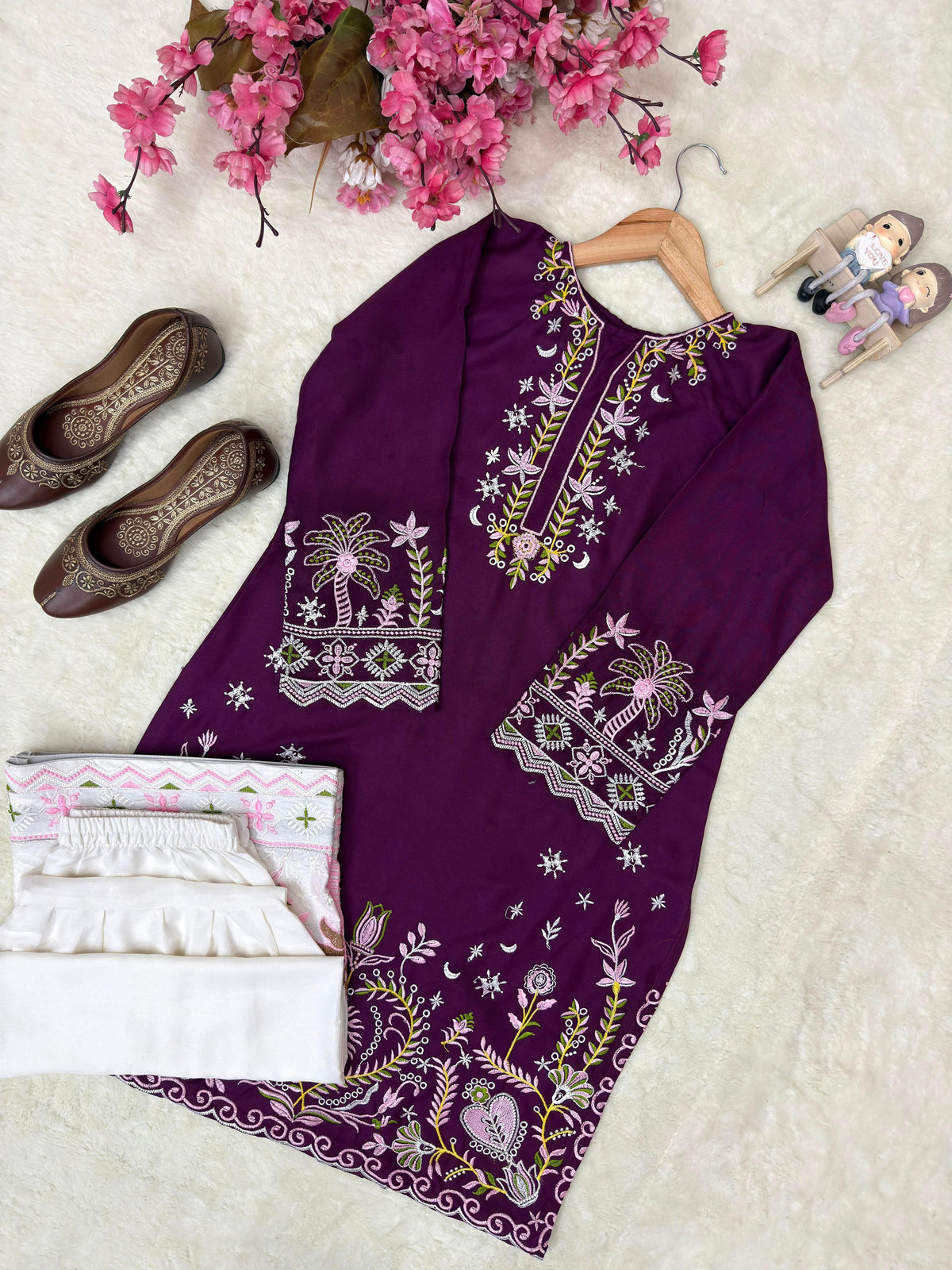 Royal Plum Signature Farshi Modest Co-Ord Set