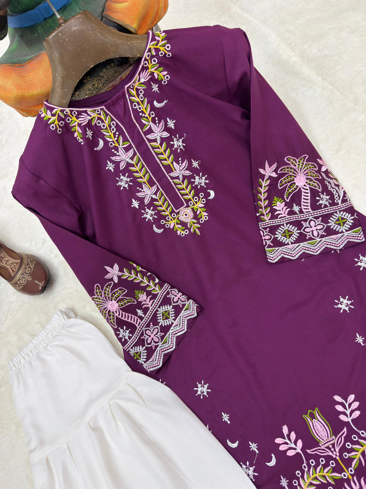 Royal Plum Signature Farshi Modest Co-Ord Set