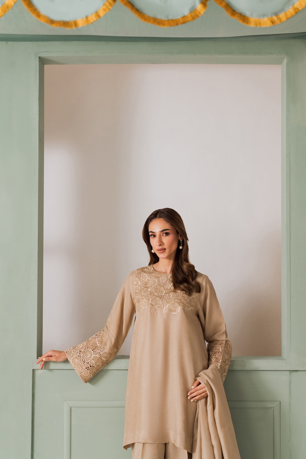 Misty Pearl Atelier Modest Co-Ord Set with Scarf