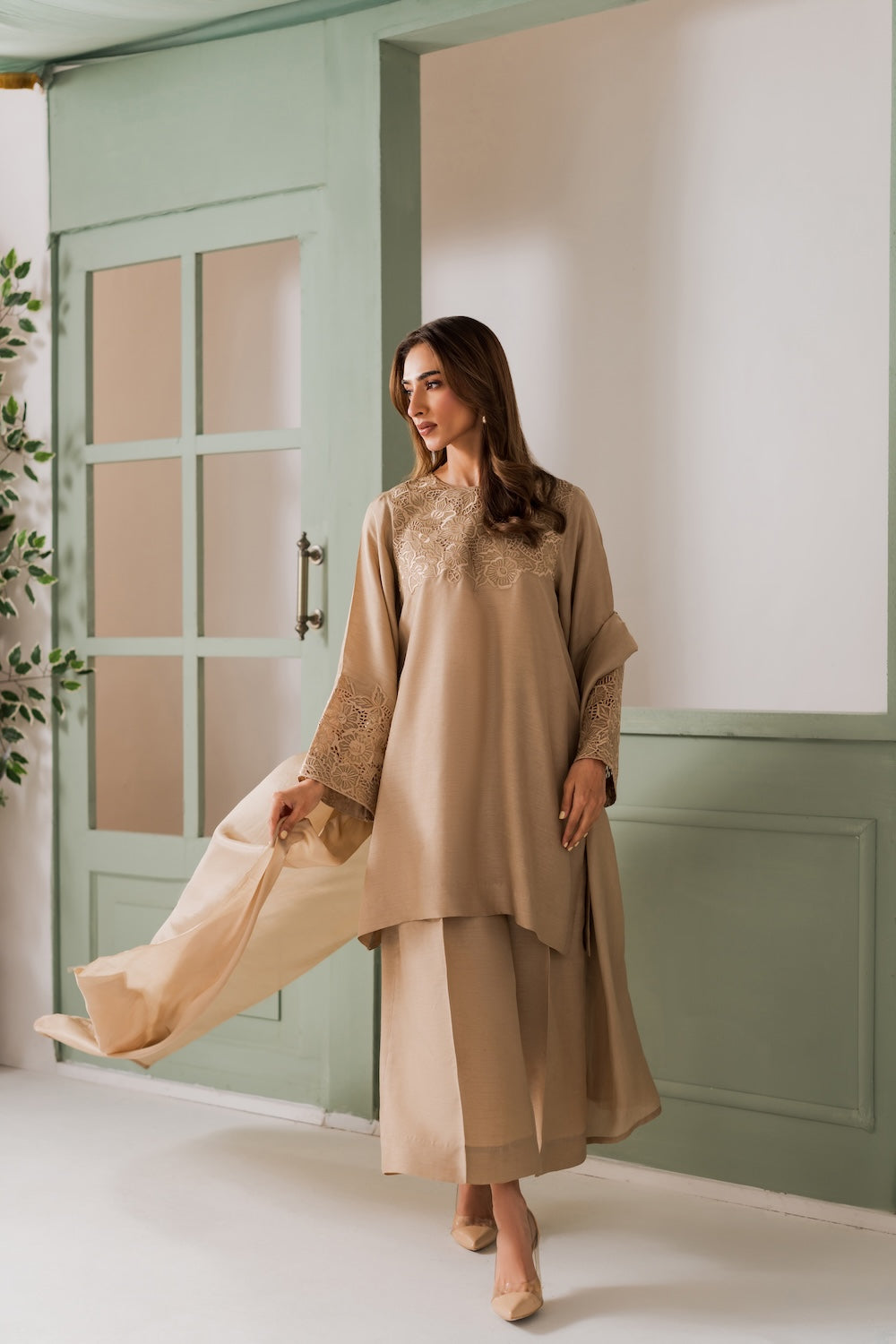 Misty Pearl Atelier Modest Co-Ord Set with Scarf