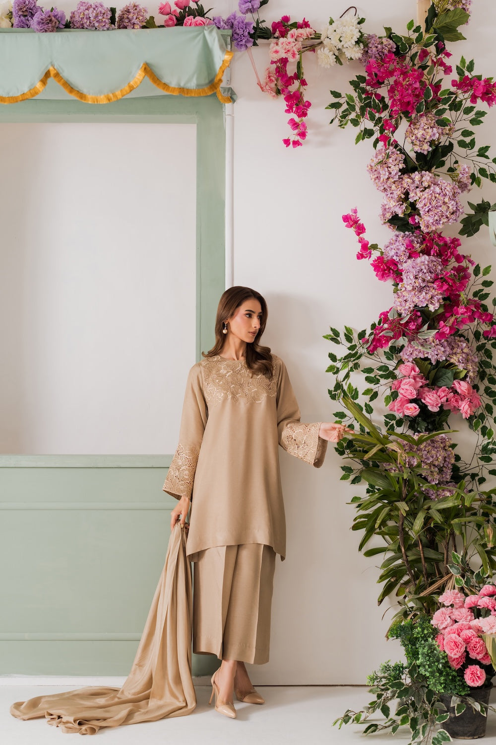 Misty Pearl Atelier Modest Co-Ord Set with Scarf