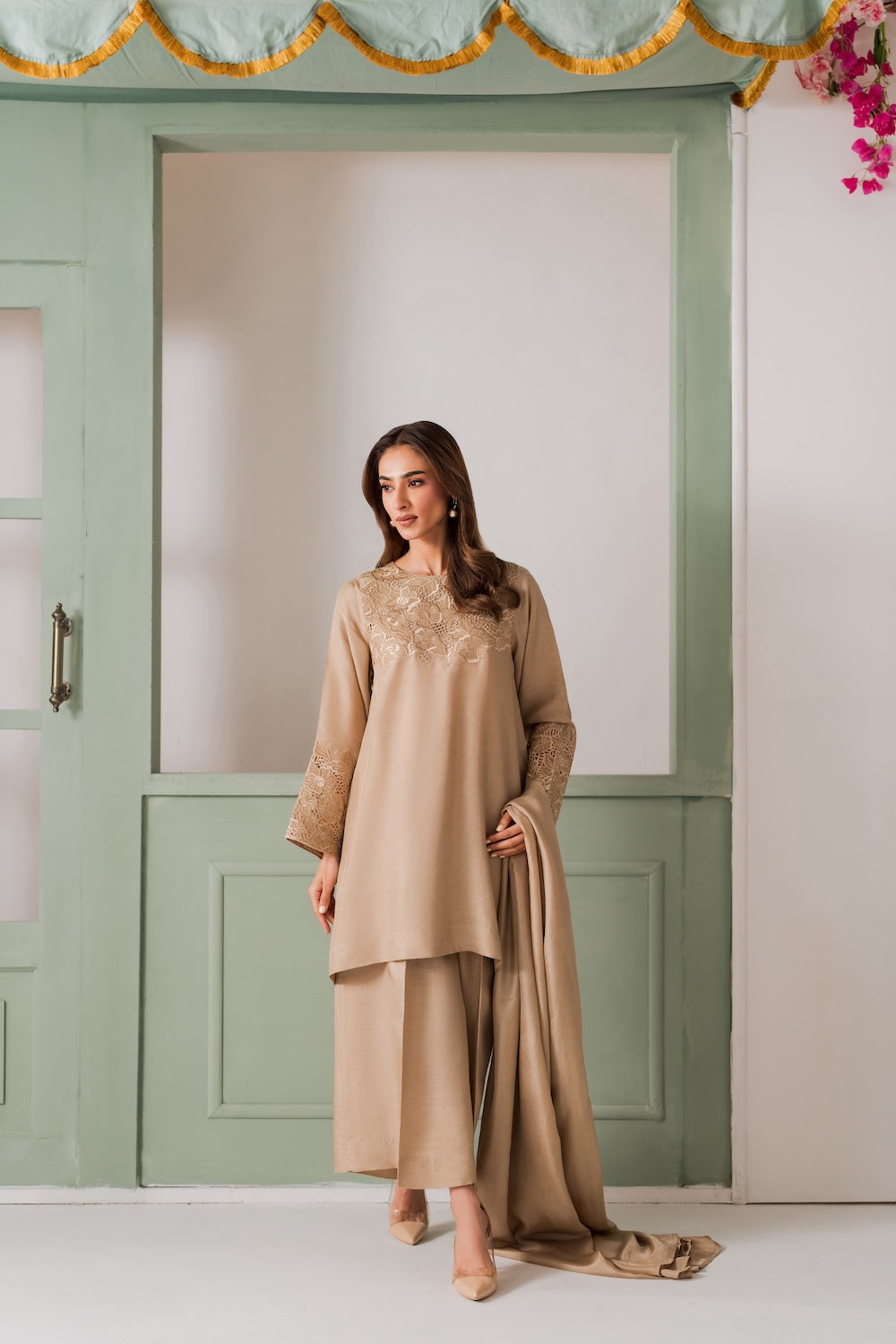 modest top pants scarf set