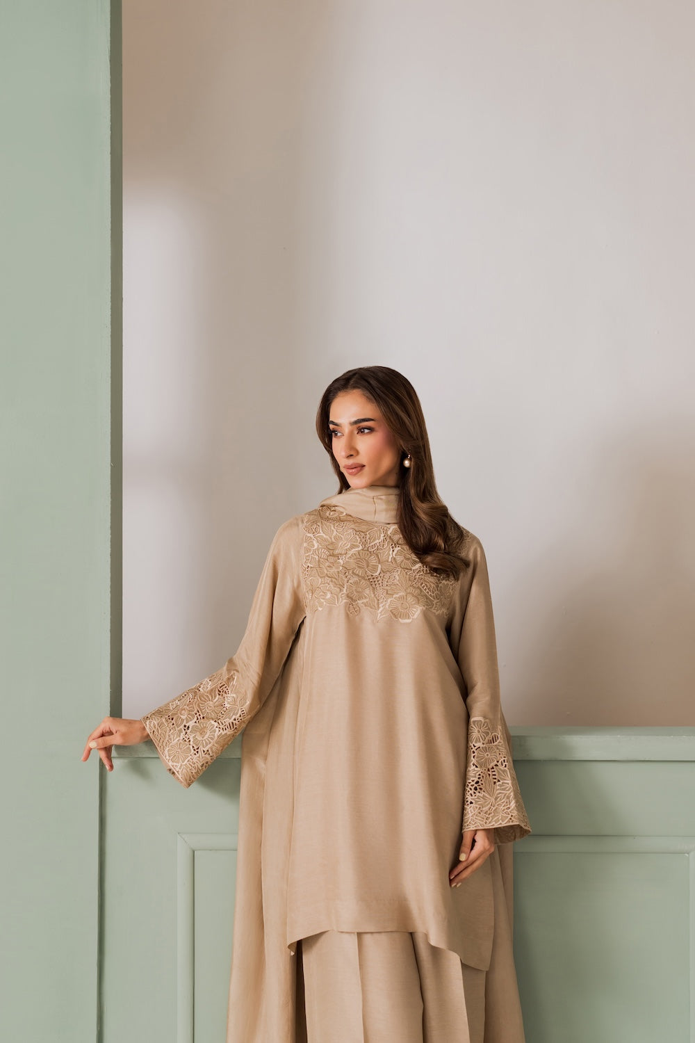 elegant silk blend coord set women