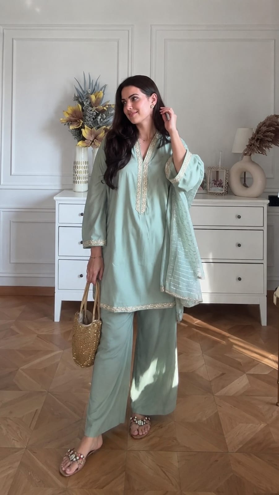 Sage Whisper Atelier modest co ord set
