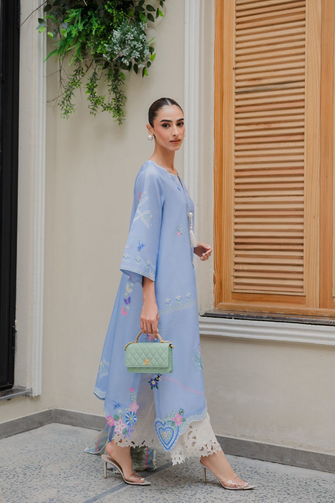 Sage Mist Atelier Modest Co-Ord Set With Scarf