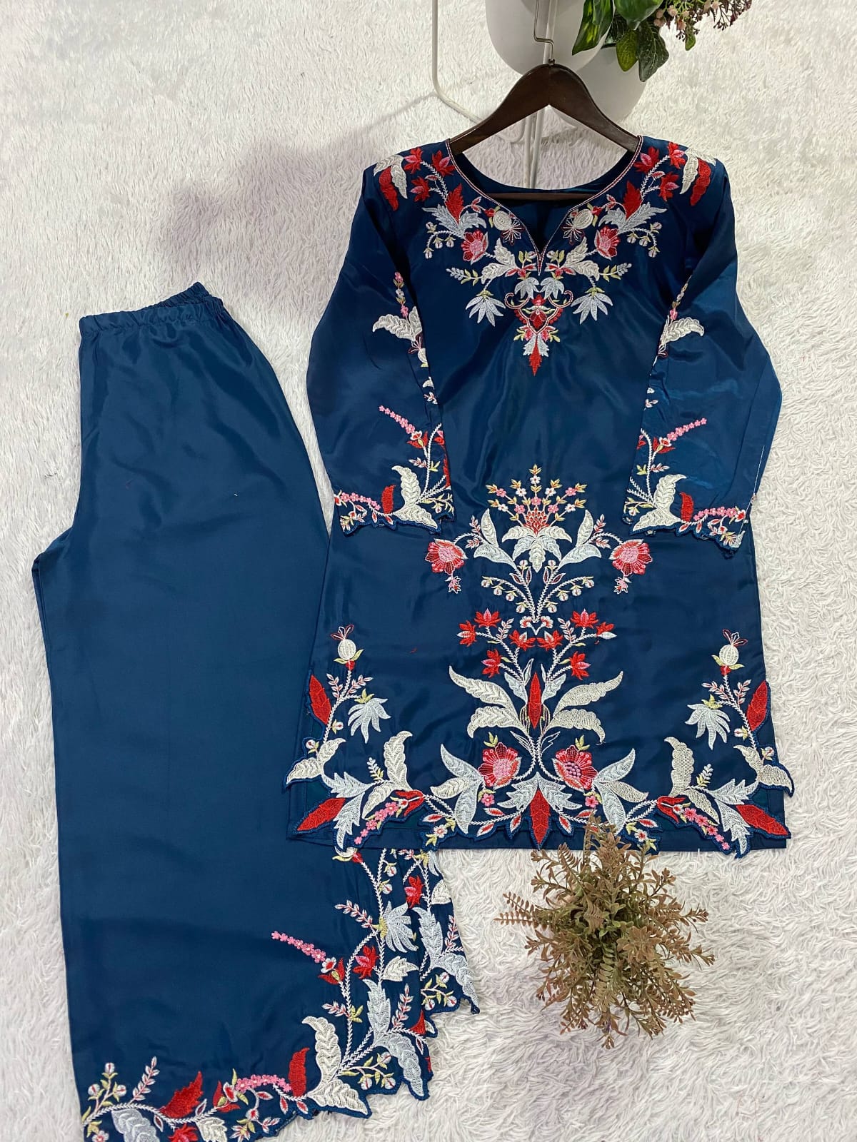 sapphire blue festive modest wear