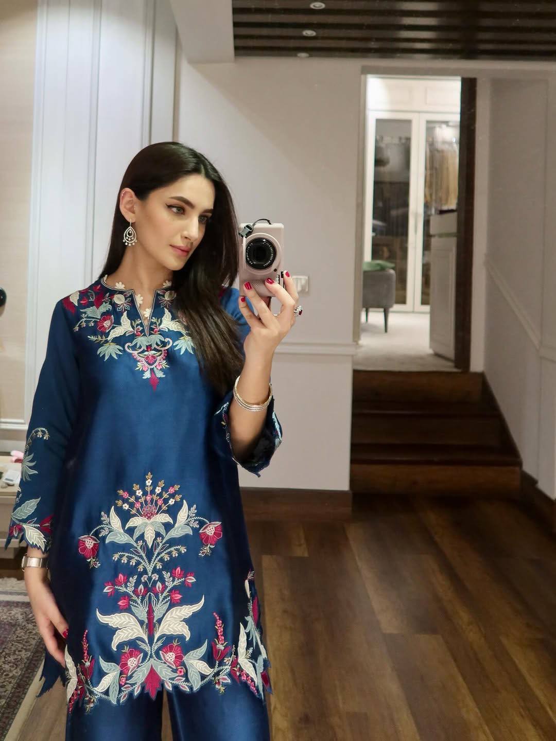 embroidered palazzo co ord set women
