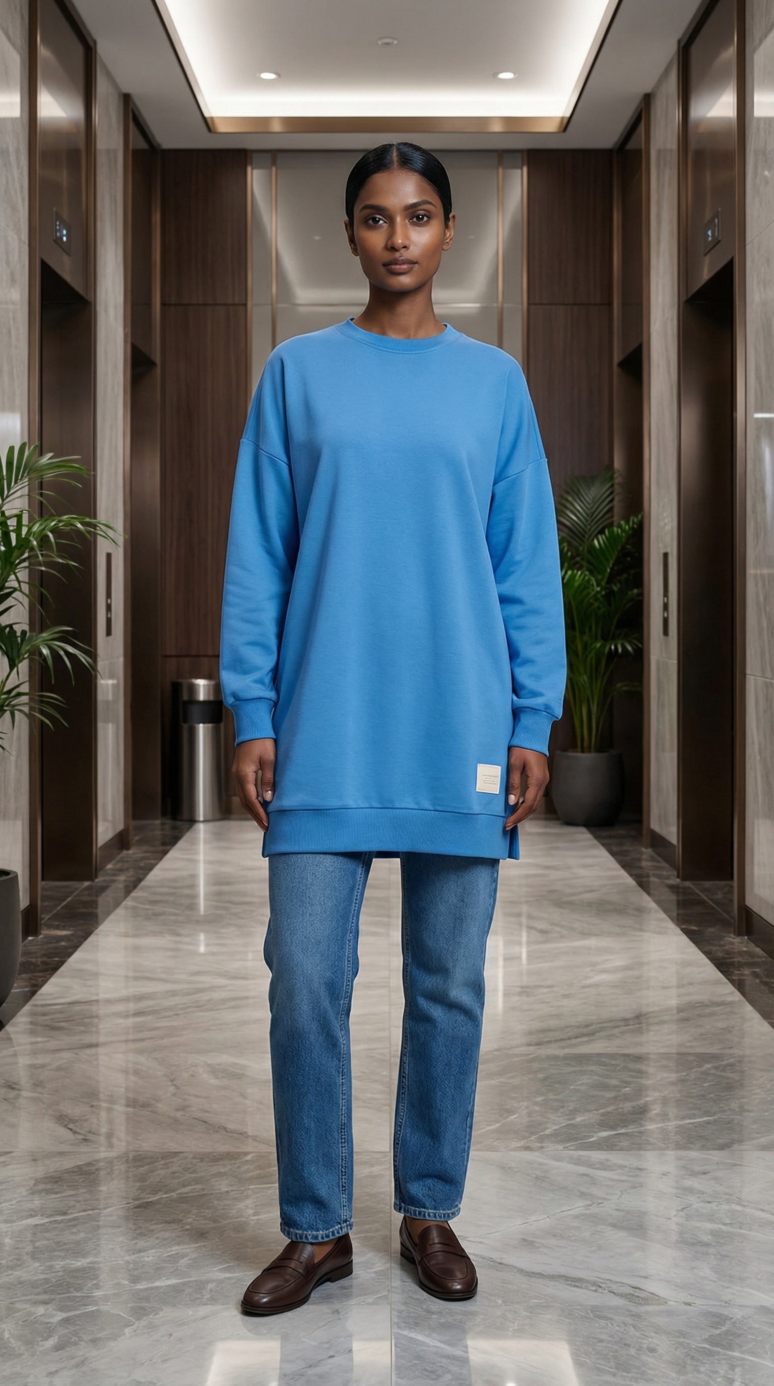 Sky Ease Modest Oversized Casual Tunic