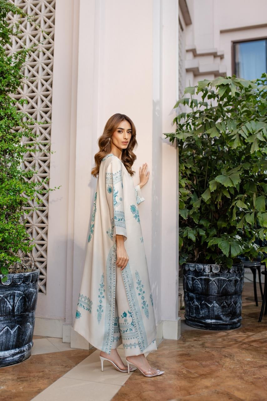 Turquoise Bloom Heritage Modest Co-Ord Set