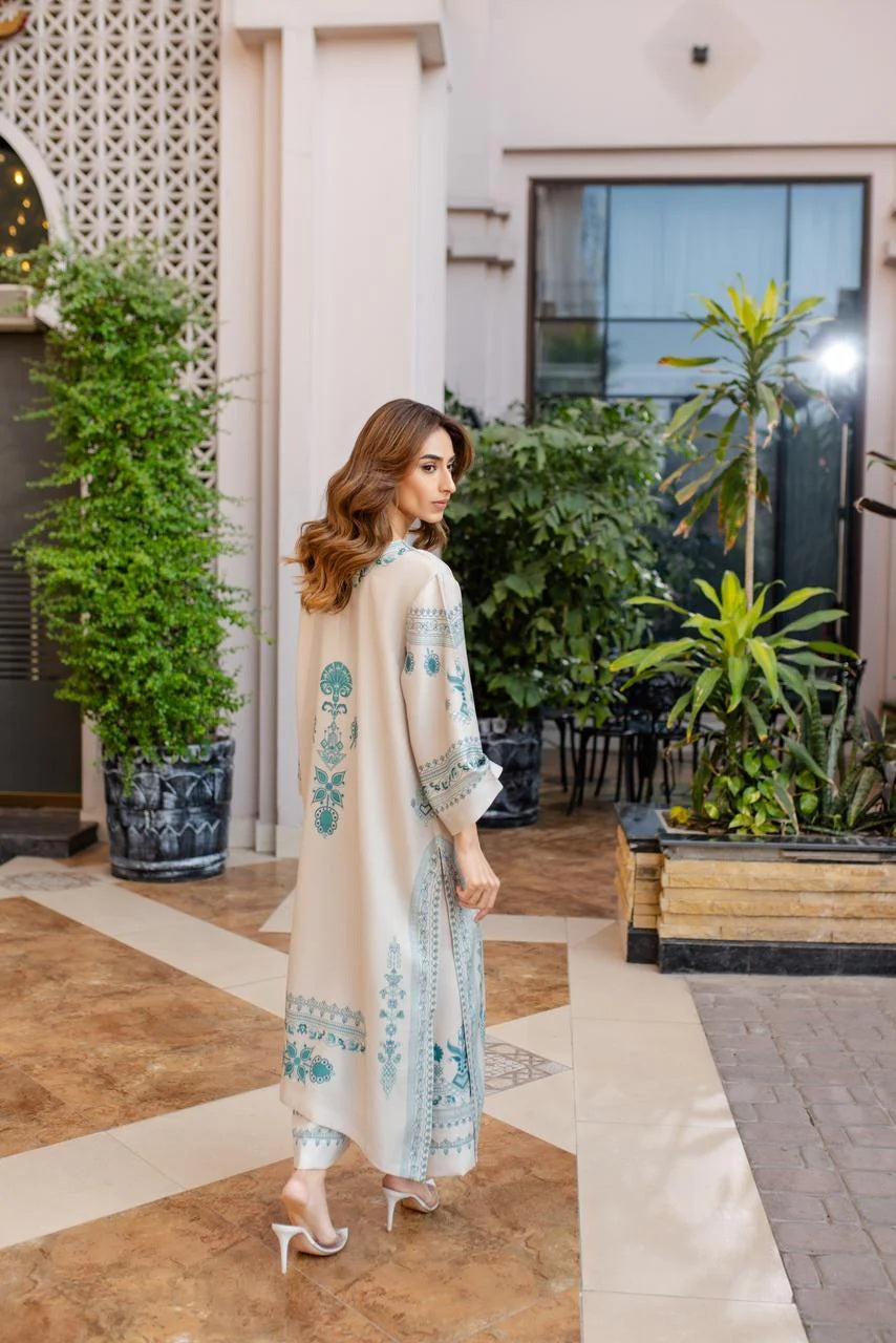 Turquoise Bloom Heritage Modest Co-Ord Set