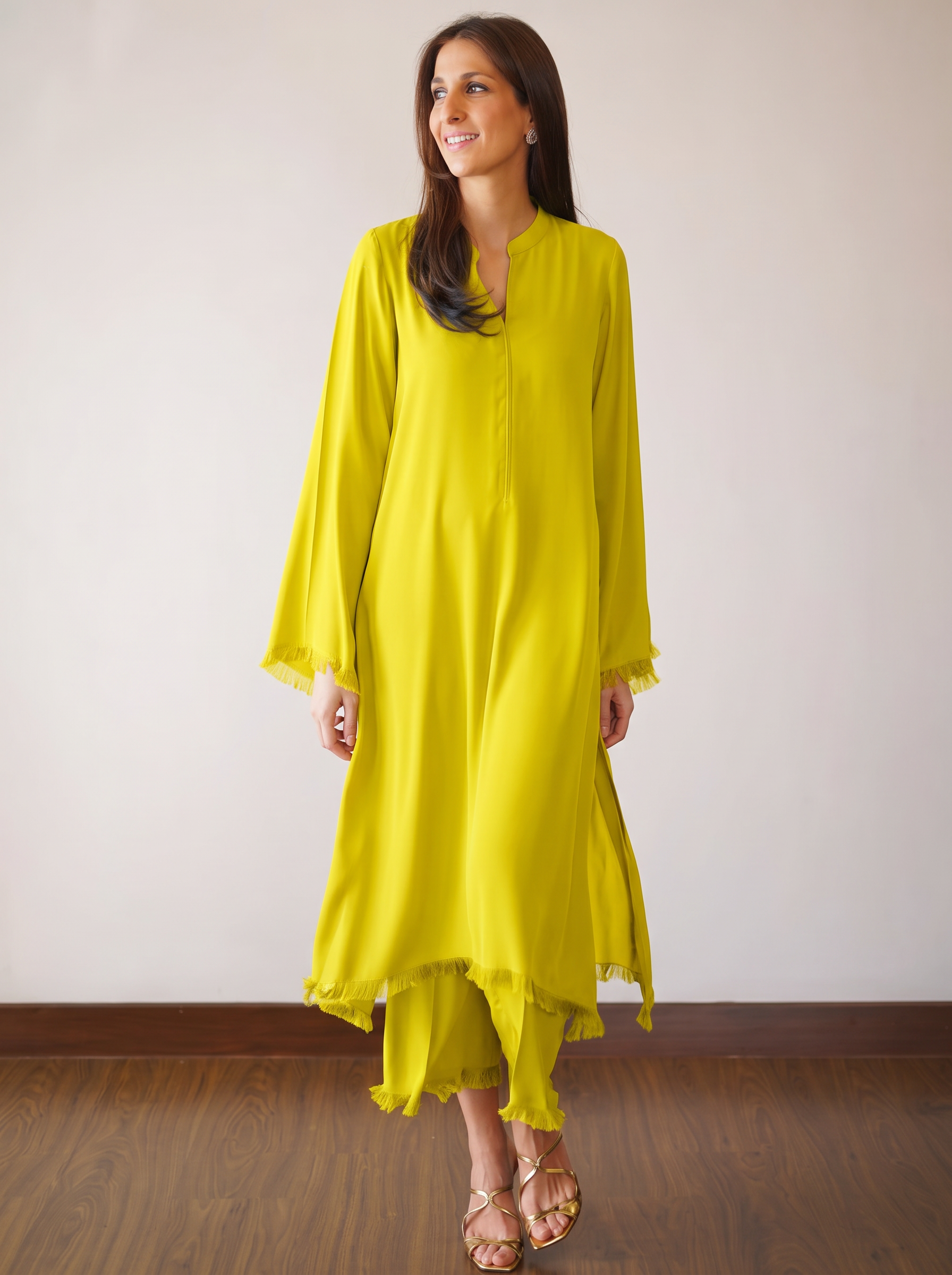 yellow Signature Crepe coord set