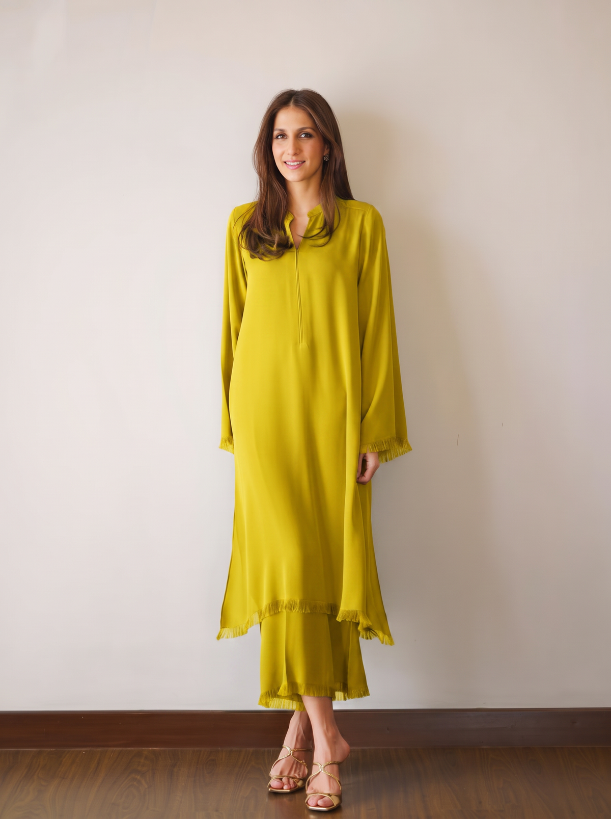 bright colour modest outfit
