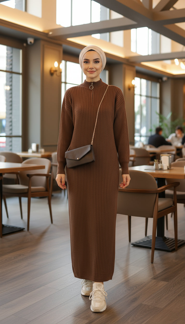 Modest Ribbed Dress
