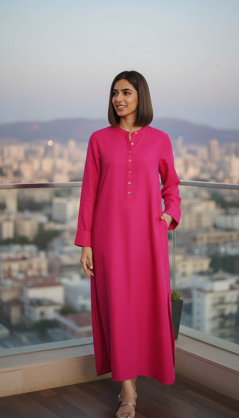 Deep Pink Radiance Luxe Modest Co-Ord Set