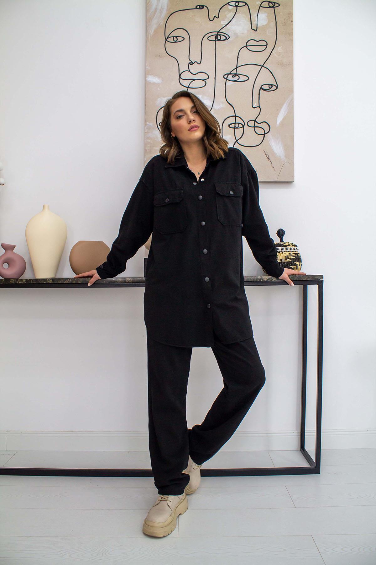 black urban modest streetwear set