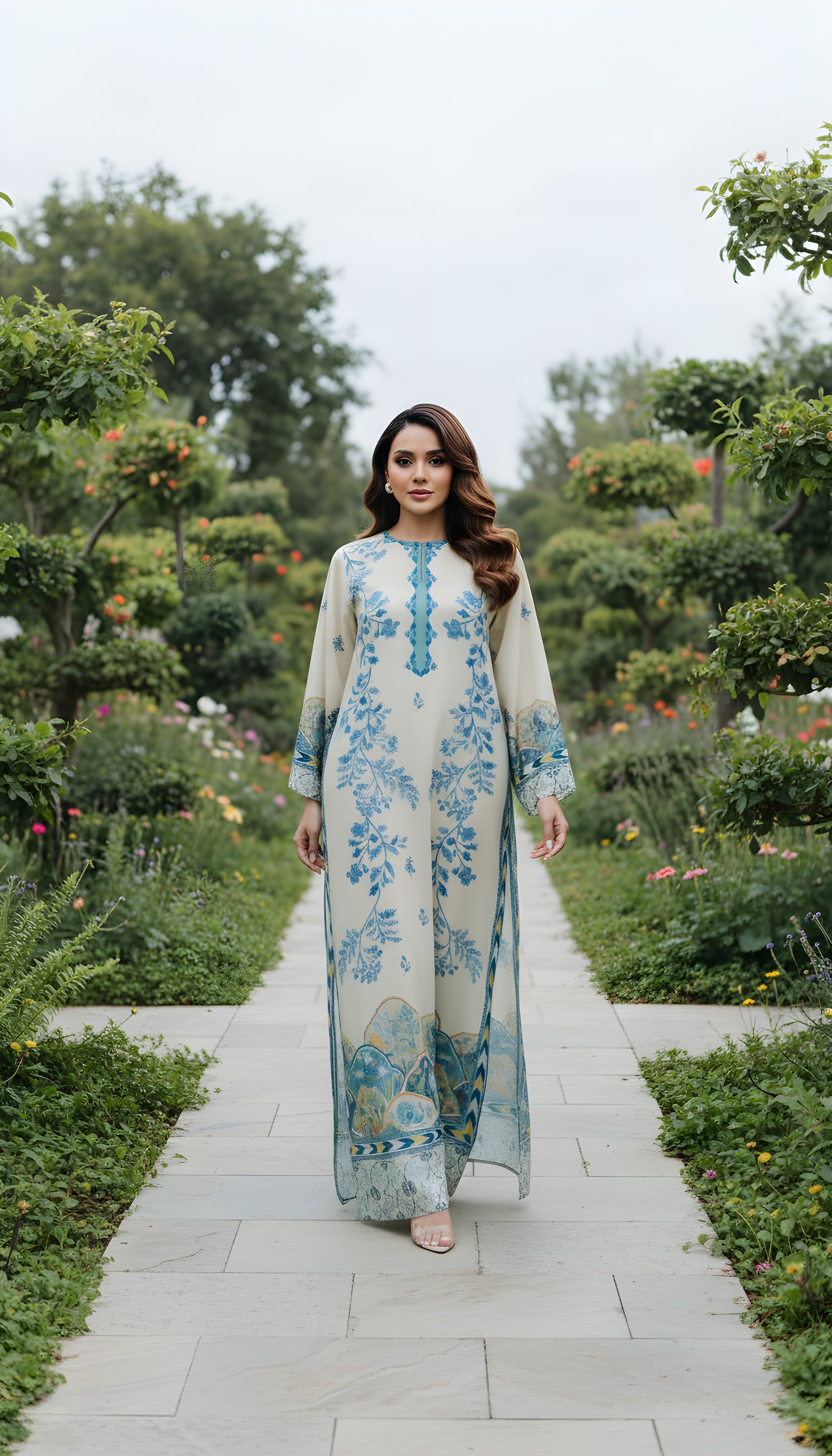 premium bsy crepe kaftan set haya and kalos