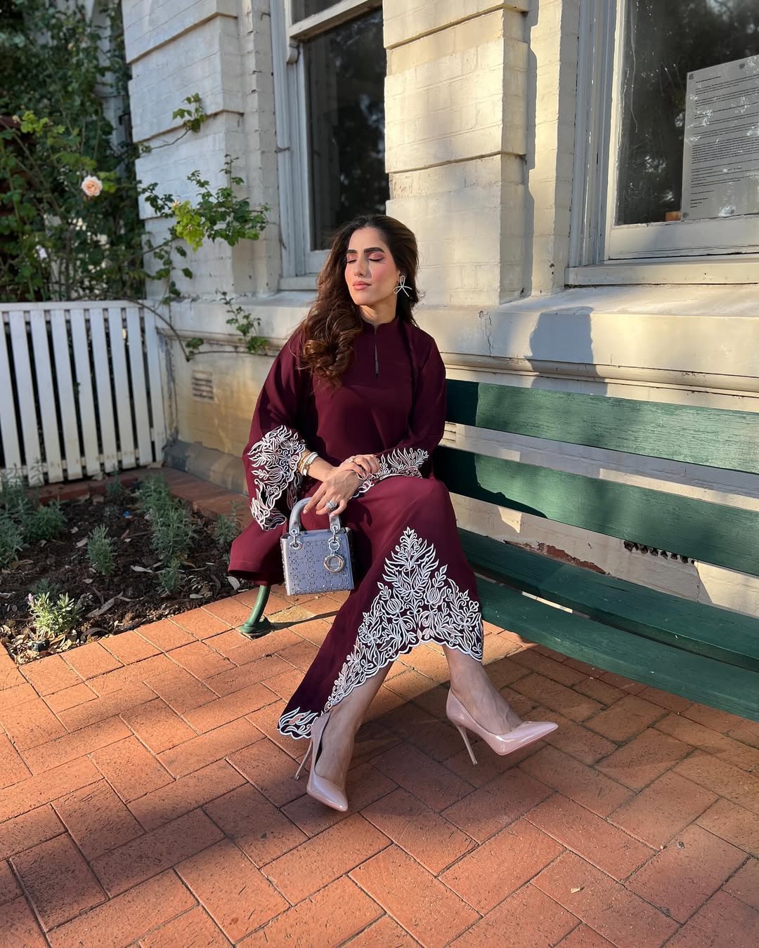 Burgundy Royale Grace Embroidered Signature Modest Co-Ord Set