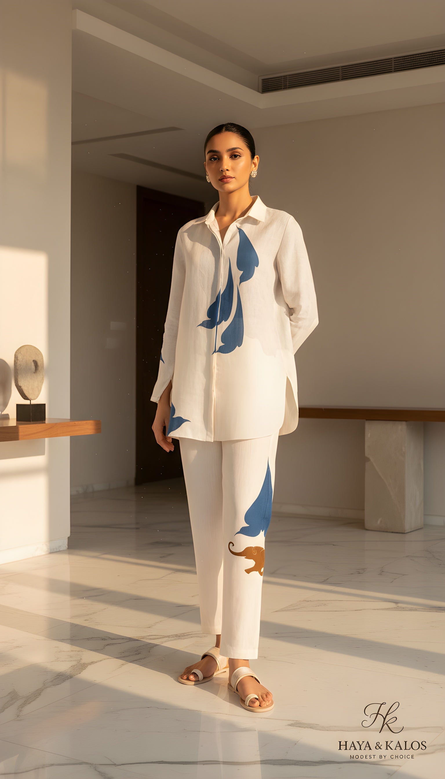 White Linen Luxe Modest Co-Ord Set