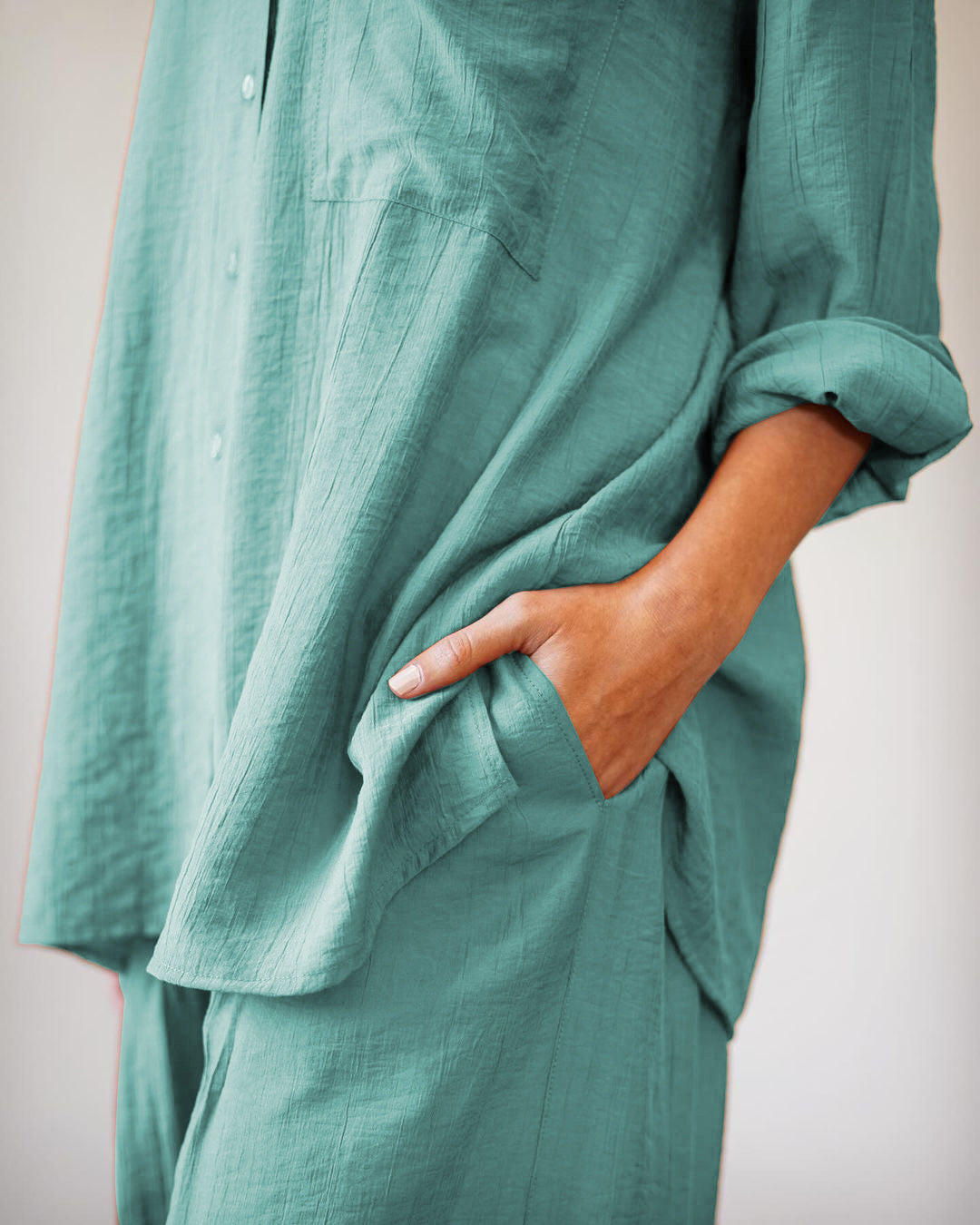 Mint Green CrushFlow Modest Co-Ord Set
