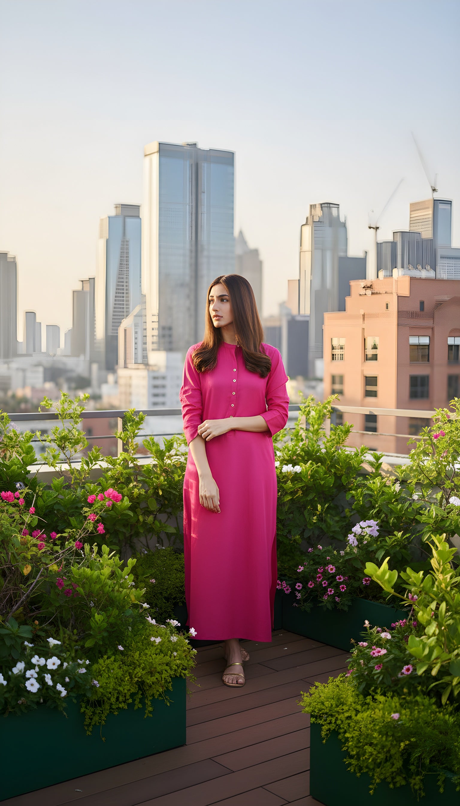 Deep Pink Radiance Luxe Modest Co-Ord Set