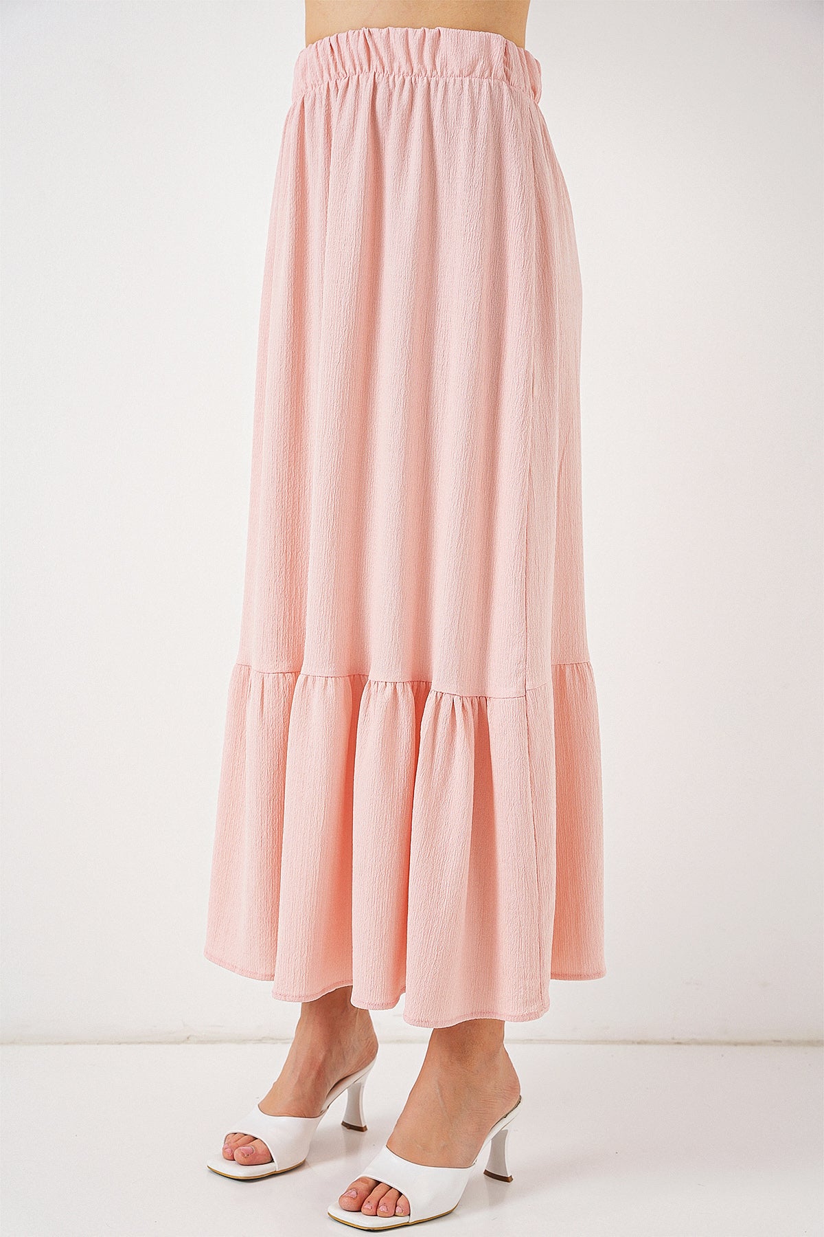 premium pink flowy maxi skirt for women india