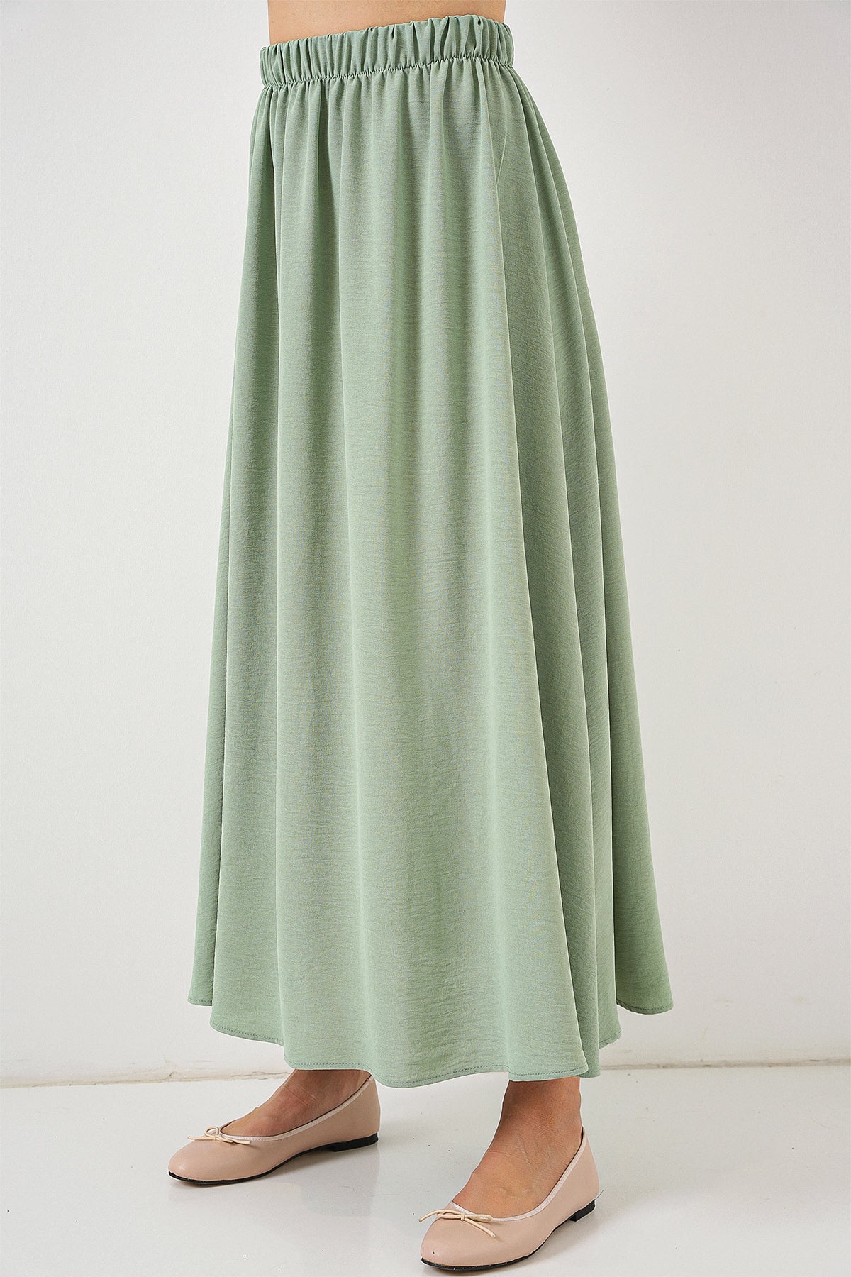 sage green maxi skirt for women india