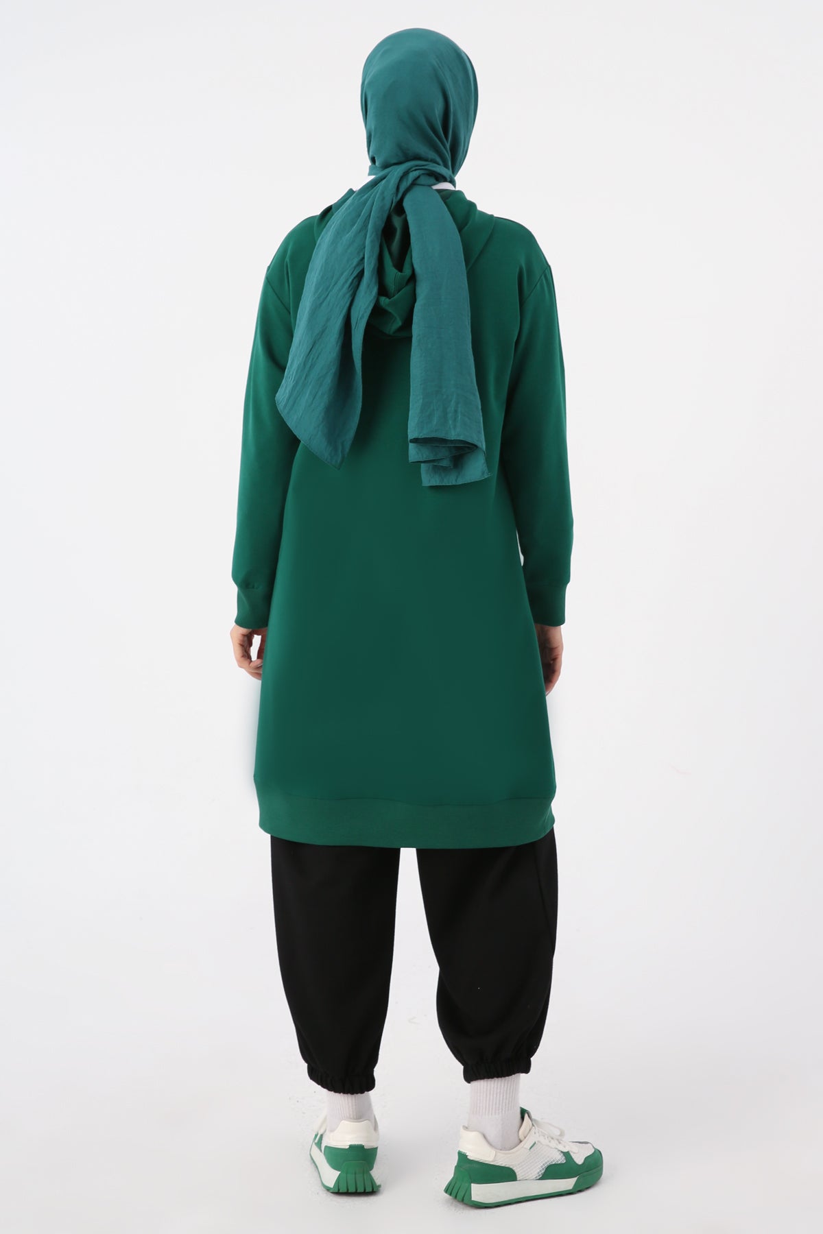 Emerald Sport Modest Oversized Hooded Tunic