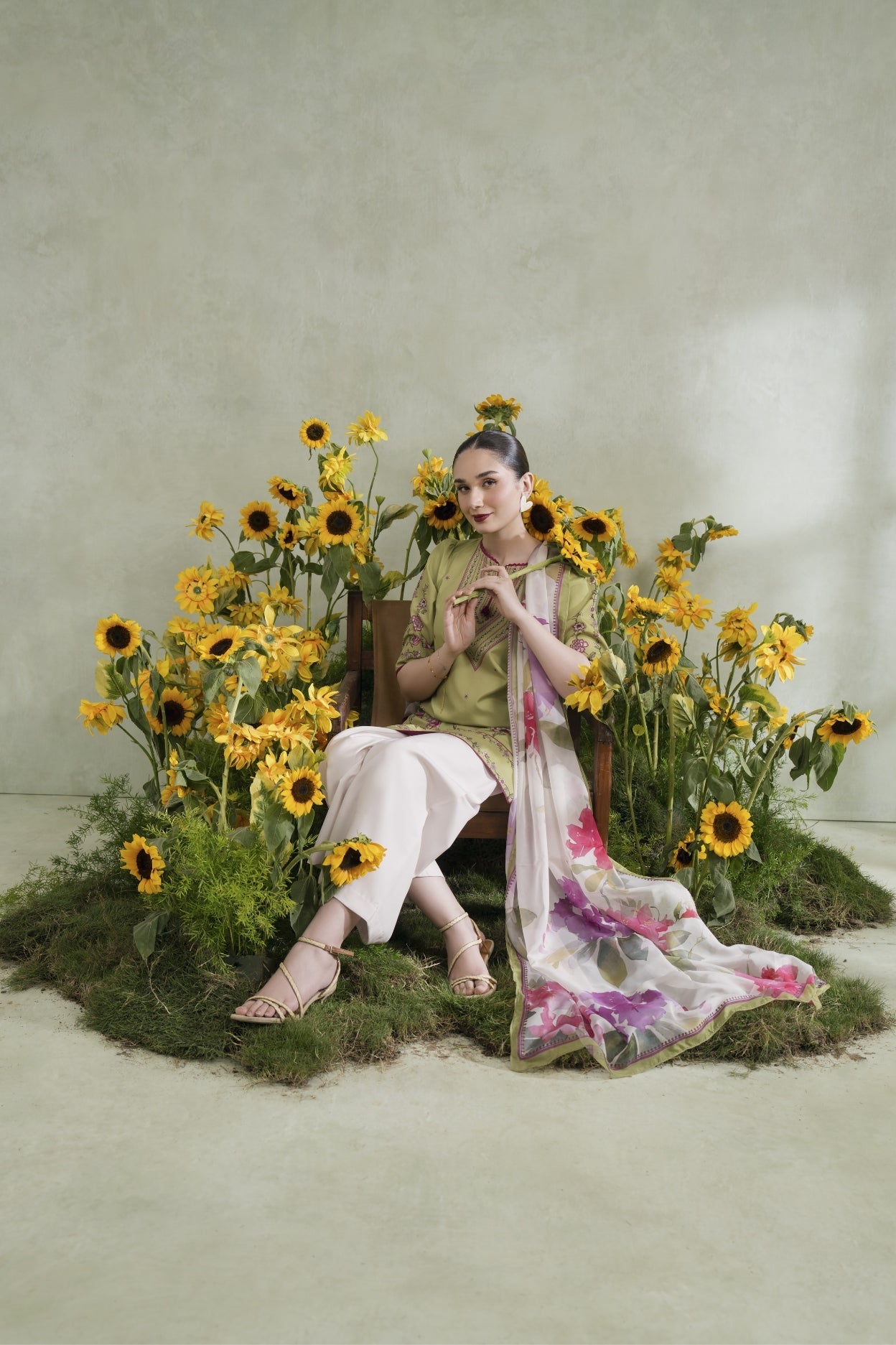 floral premium crepe modest co ord set