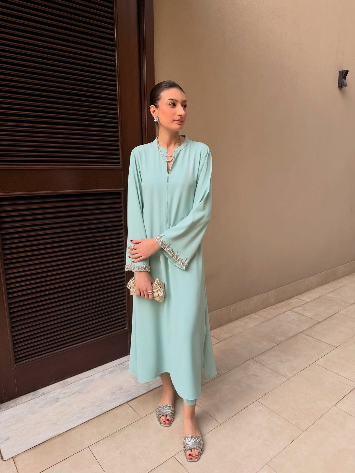 Aqua Gleam Atelier Modest Co-Ord Set