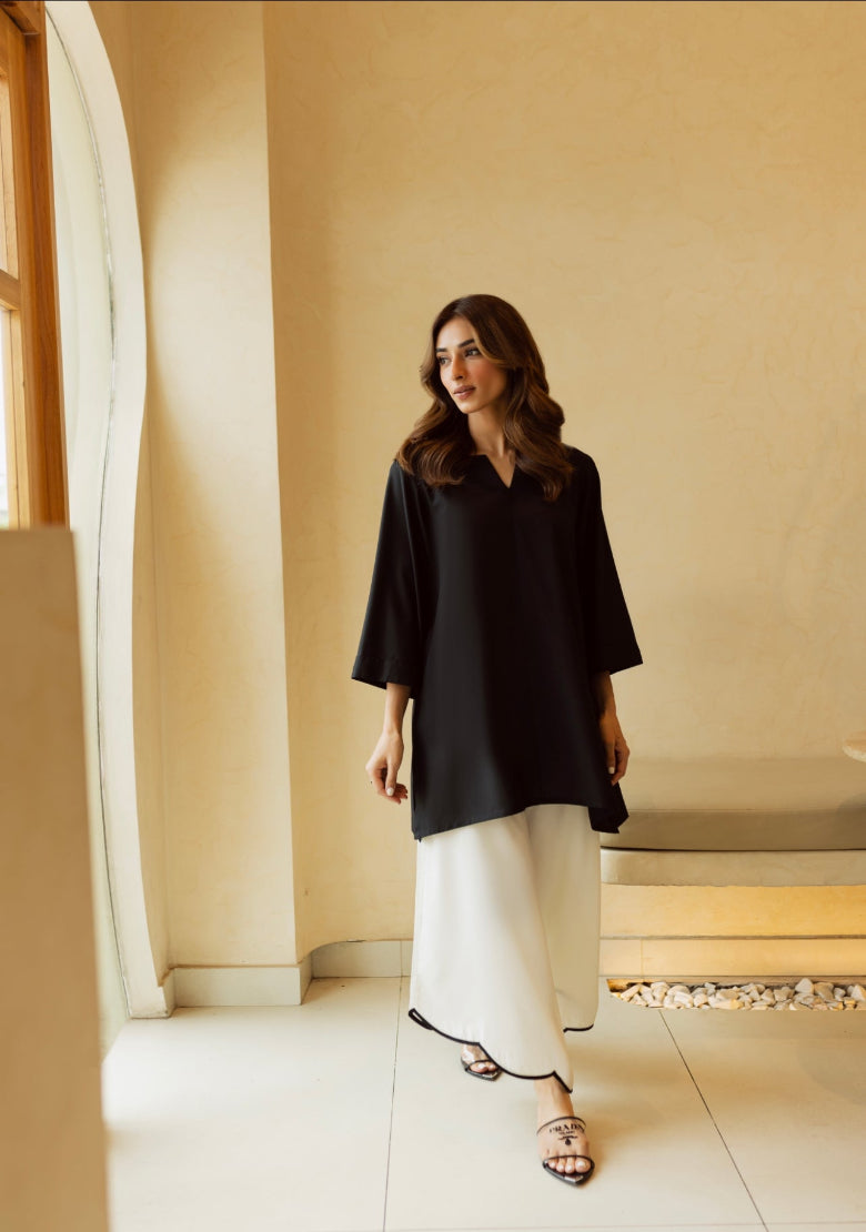 Black Ease Straight Modest Co-Ord Set