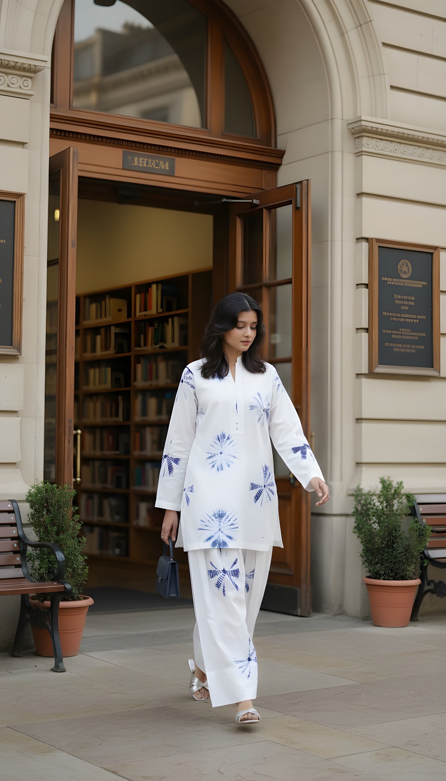 modest farshi shalwar tie dye outfit