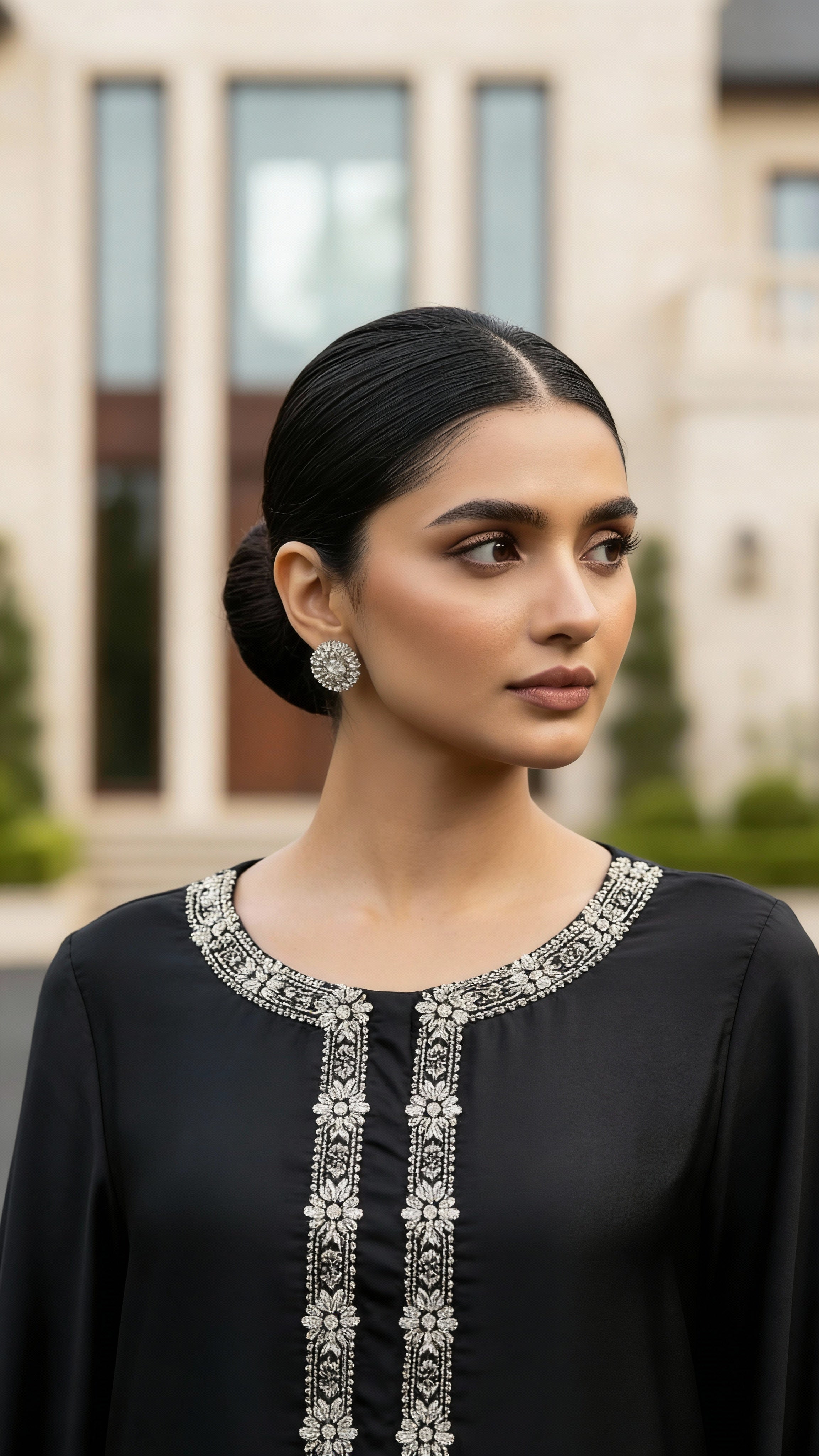 black pearl embellished kurta co ord