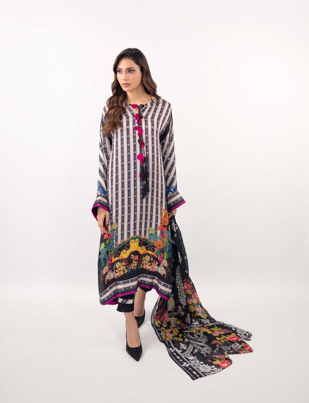 multicolour botanical modest wear