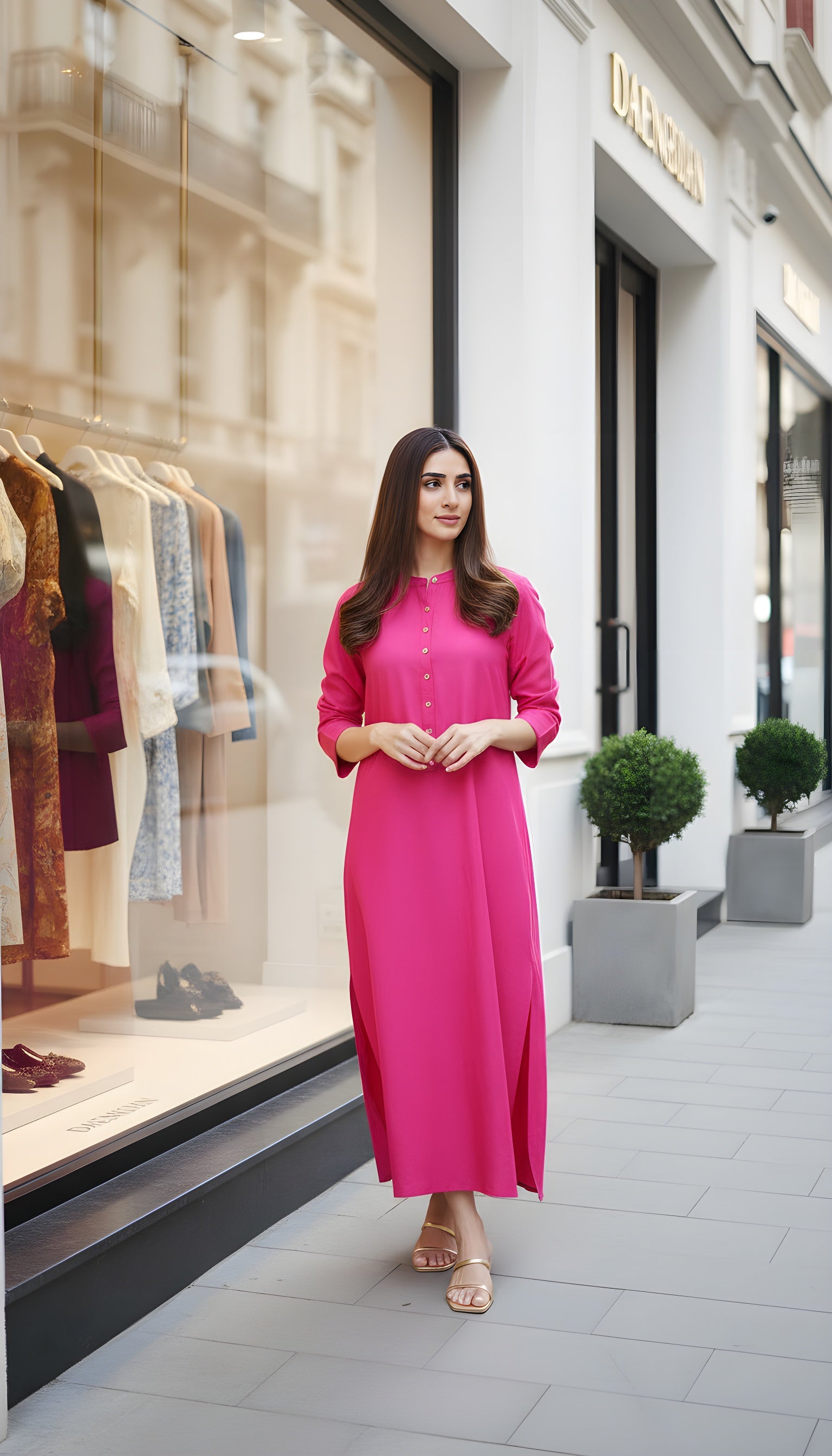 Deep Pink Radiance Luxe Modest Co-Ord Set