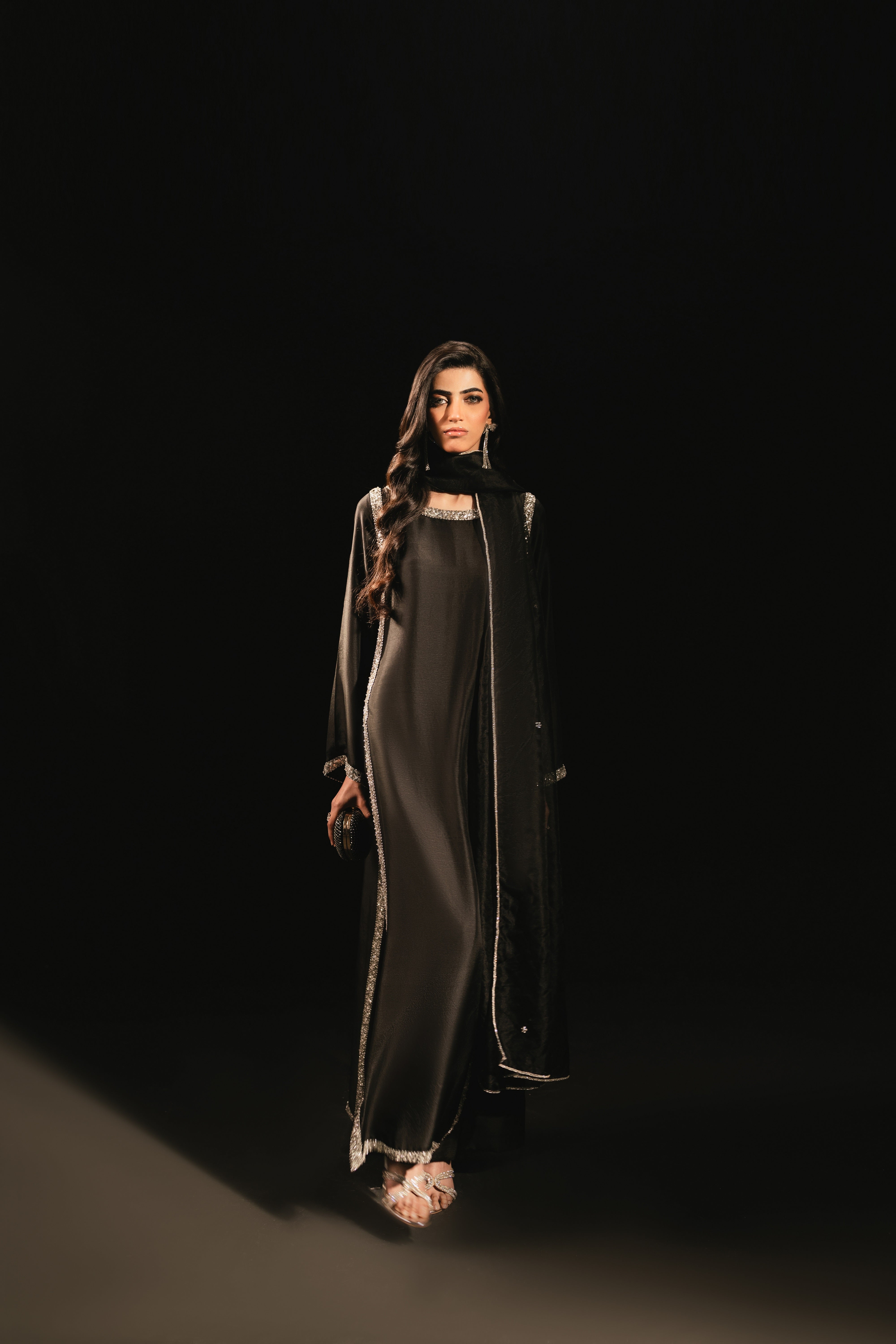 Midnight Noir Handmade Diamond Signature Modest Co-Ord Set