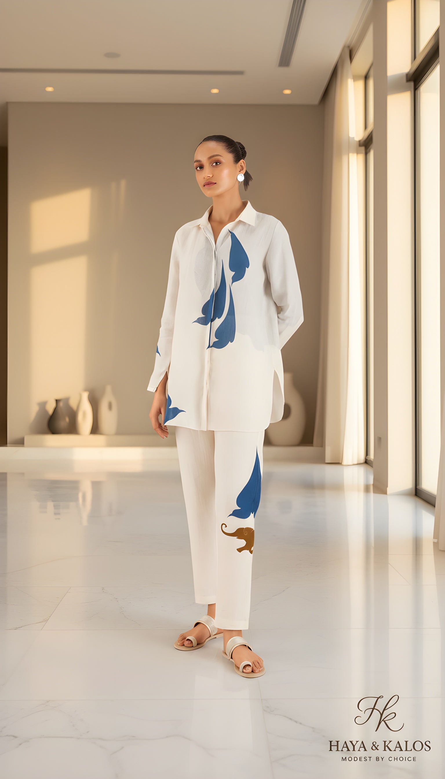 White Linen Luxe Modest Co-Ord Set