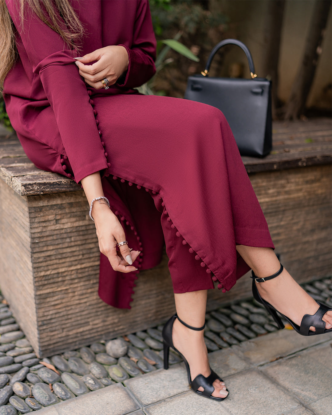 Berry Straight Modest Kurta Dress