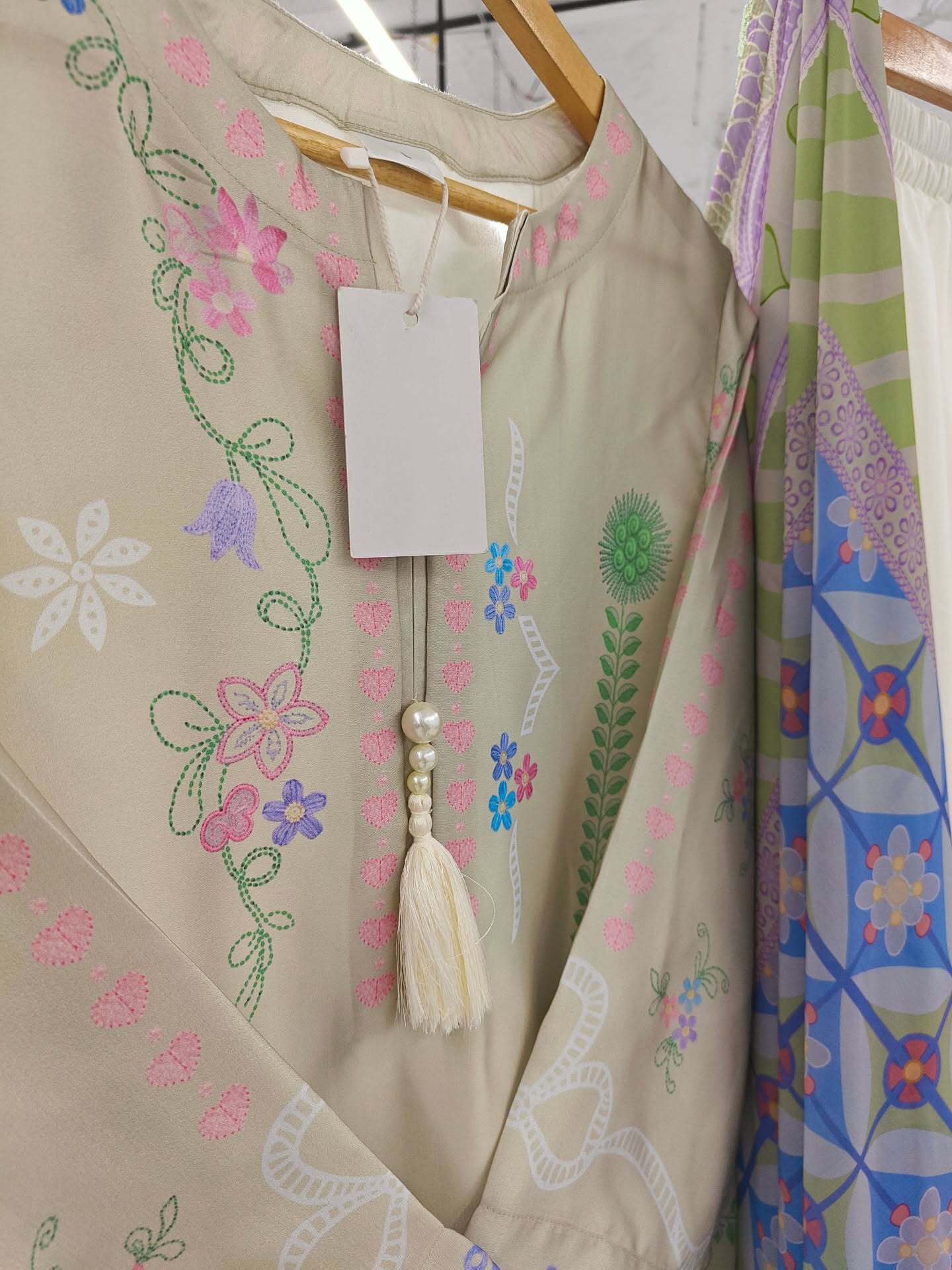 Serene Embroidered Luxe Modest Co-Ord Set With Scarf | Luxurious Embroidery With Applique Work